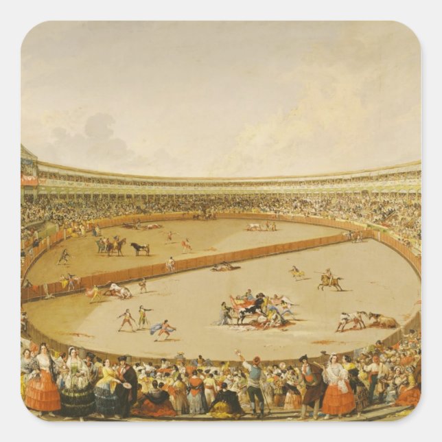 Der Stierkampf Quadratischer Aufkleber (Vorderseite)