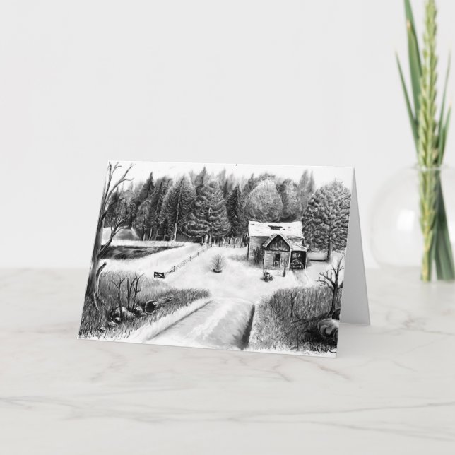 Der Stift des landwirtschaftlichen Hauses Zeichne  Karte (Vorderseite)