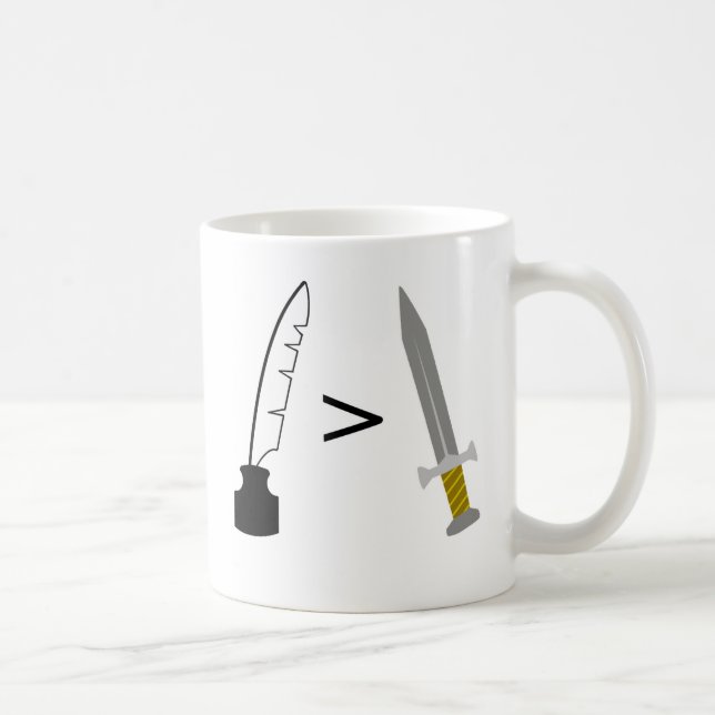 Der Stift ist mächtiger als die Klinge Tasse (Rechts)