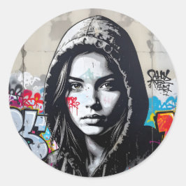 Der stille Beobachter - Runder Aufkleber