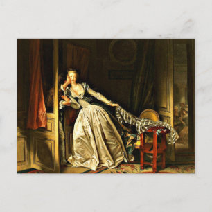 Der Stolen Kiss, Gemälde von Jean-Honore Fragonard Postkarte