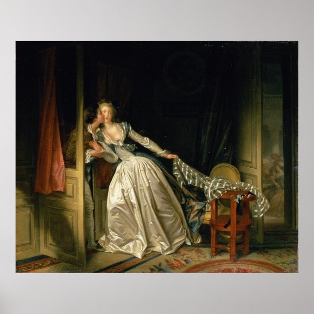 Der Stolen Kiss von Jean-Honoré Fragonard Poster (Vorne)
