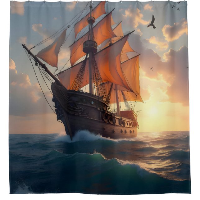Der Stolz des Kapitäns Duschvorhang (Vorderseite)