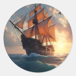 Der Stolz des Kapitäns -  Runder Aufkleber