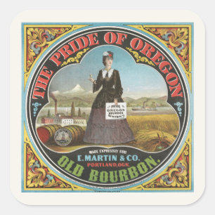 Der Stolz von Oregon, das Vintage Etikett des alte Quadratischer Aufkleber