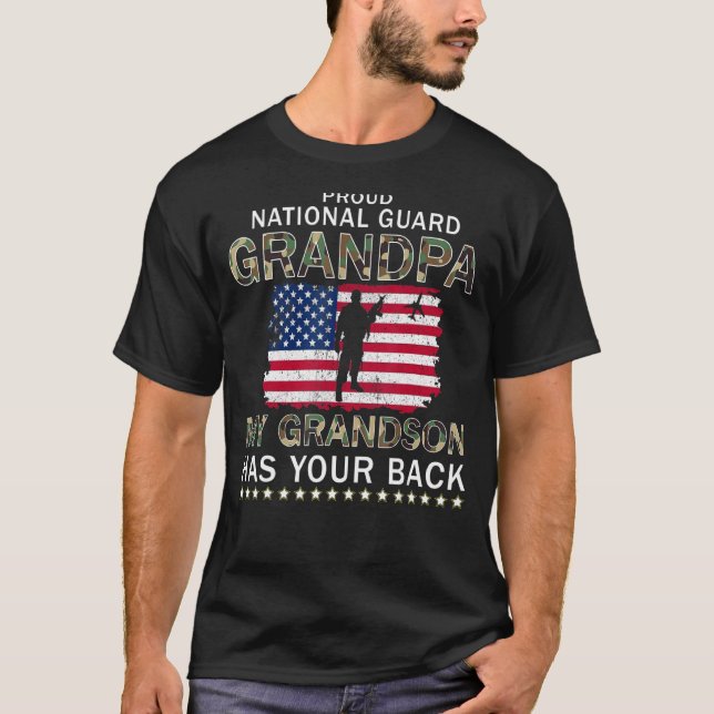 Der stolze Nationalgarde Opa Mein Großvater hat Ih T-Shirt (Vorderseite)