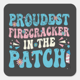 Der stolzeste Firecracker in der Patch 4. Trans Quadratischer Aufkleber