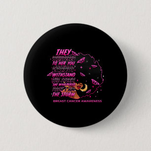 Der Storm Schwarze Frauen Brustkrebs-Krieger rosa Button