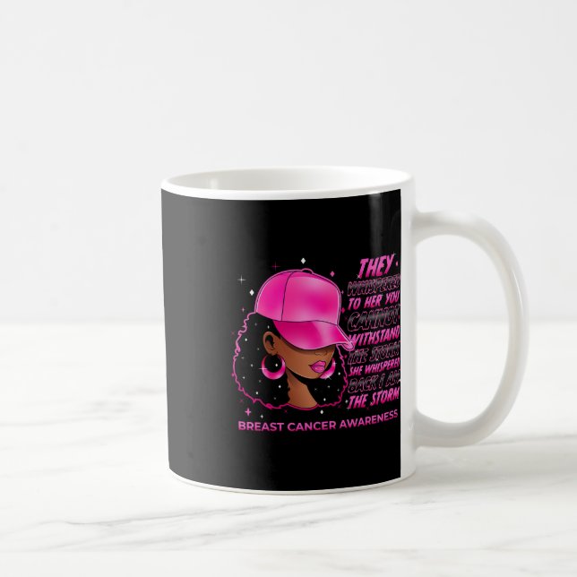Der Storm Schwarze Frauen Brustkrebs-Krieger rosa  Kaffeetasse (Rechts)