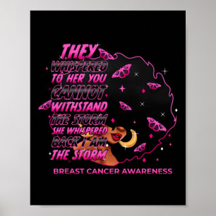Der Storm Schwarze Frauen Brustkrebs-Krieger rosa Poster