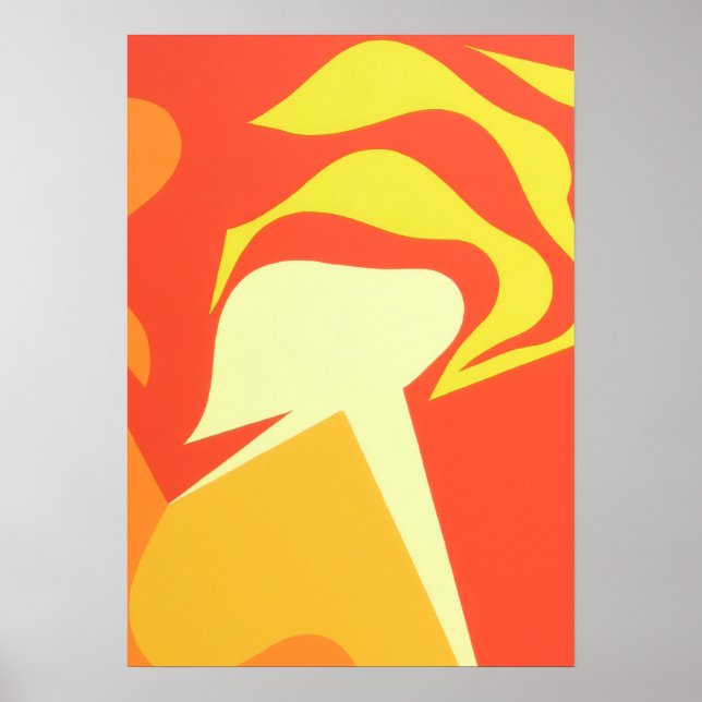 Der strahlend unbekannte gelbe abstrakte Kunstprin Poster (Vorne)