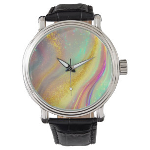 Der strahlende Holografischer Opal Armbanduhr