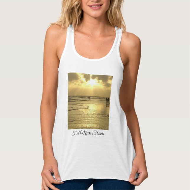 Der Strand am Sonnenuntergang Tank Top (Vorderseite)