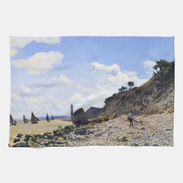 Der Strand bei Honfleur, Claude Monet 1865 Küchentuch (Horizontal)