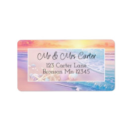 Der Strand bei Sunset Adressaufkleber