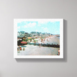 Der Strand, Cape May NJ, Vintage Leinwanddruck