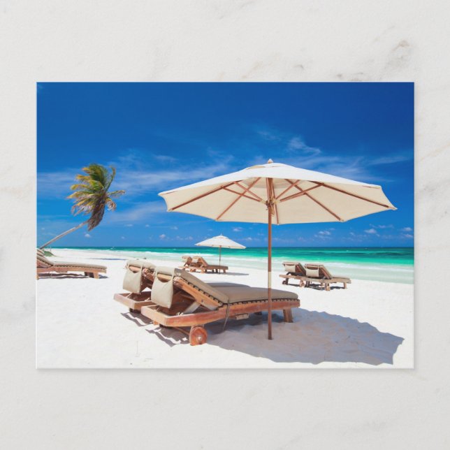 Der Strand des Resorts Postkarte (Vorderseite)