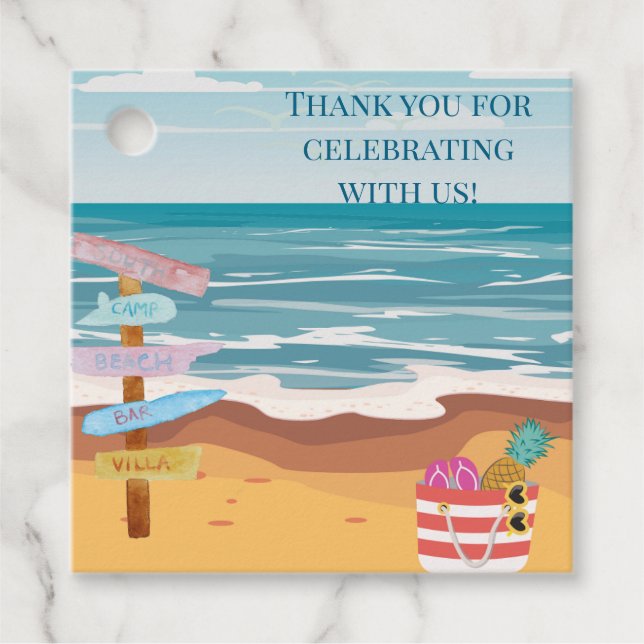 Der Strand Geschenkanhänger (Vorderseite)