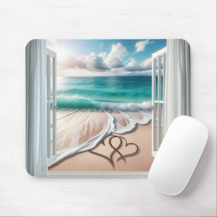 Der Strand hört in Sand Mousepad