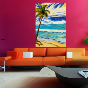 Der Strand im Sommer AI Art Poster
