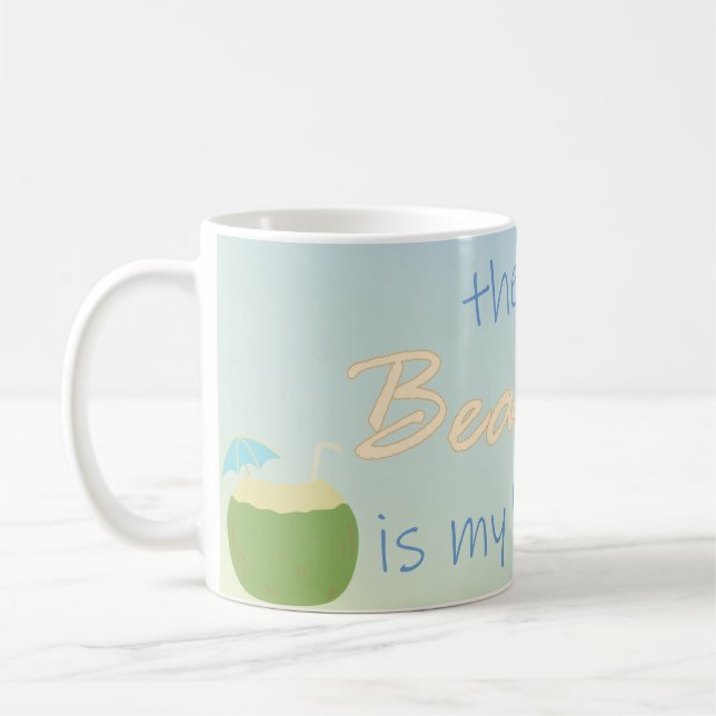 Der Strand ist mein glücklicher Ort Kaffeetasse (Links)