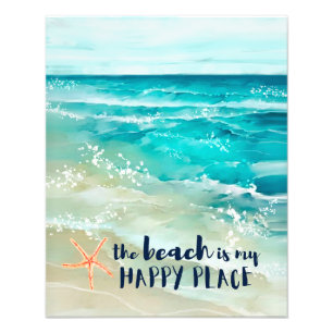 Der Strand ist mein glücklicher Ort Starfish Ozean Fotodruck