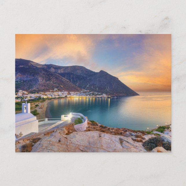 Der Strand Kamares von Sifnos von Agia Marina Postkarte (Vorderseite)