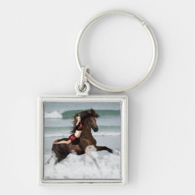 Der Strand läuft Schlüsselanhänger (Vorne)