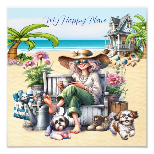 Der Strand - mein glücklicher Ort Fotodruck (Vorne)