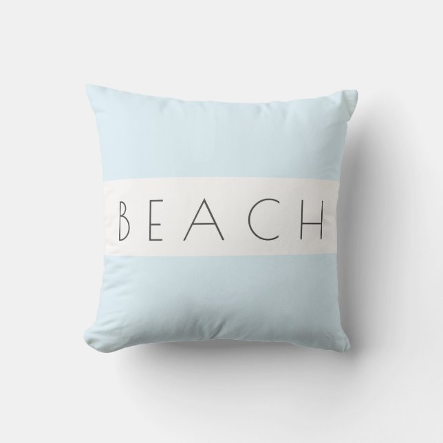 Der Strand Modern Blue Gray White Coastal einfach Kissen (Vorderseite)