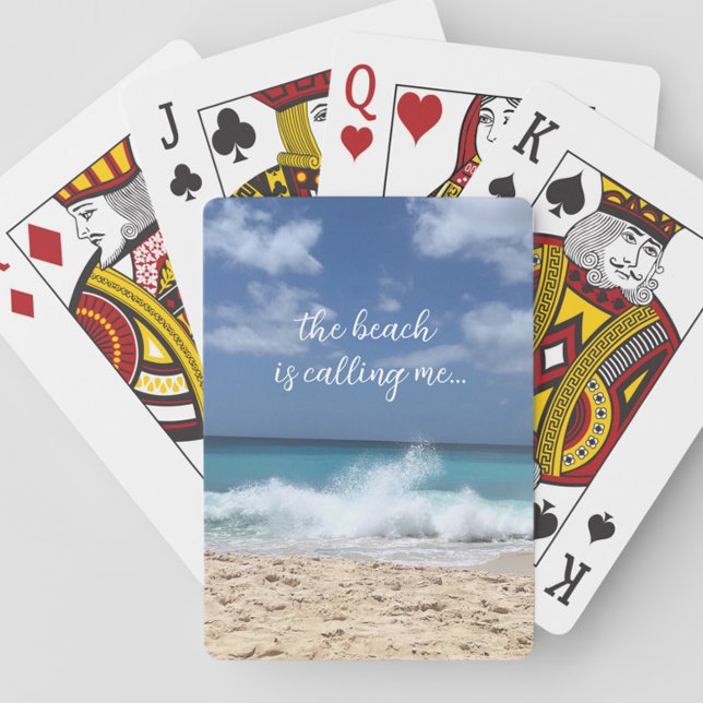 Der Strand nennt mich Tropenparadies Spielkarten (Beach Playing Cards, Family Reunion Games, Summer Activities, Beach House Gifts)