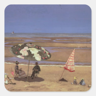 Der Strand Quadratischer Aufkleber
