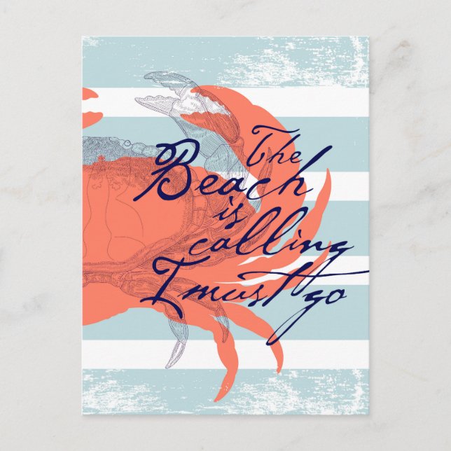Der Strand ruft mich an, ich muss gehen Postkarte (Vorderseite)