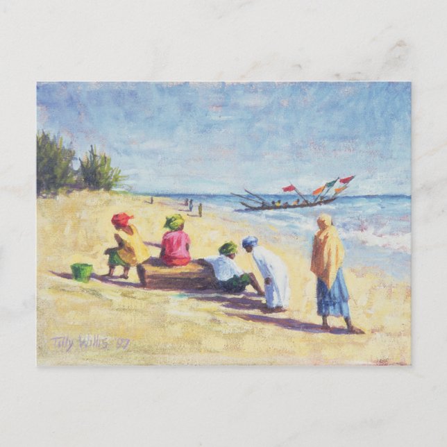 Der Strand von Abene Senegal 1997 Postkarte (Vorderseite)