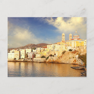 Der Strand von Agios Nikolaos auf der Insel Syros Postkarte