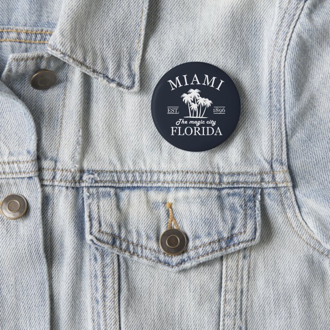 Der Strand von Miami City in Florida Button (Beispiel)