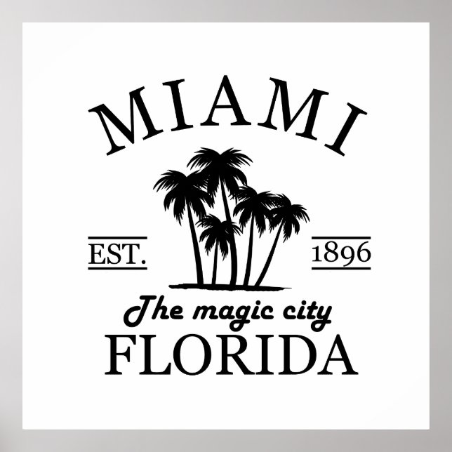 Der Strand von Miami City in Florida Poster (Vorne)