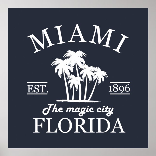 Der Strand von Miami City in Florida Poster (Vorne)