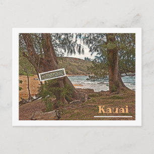 "DER STRAND VON MOLOA AUS DEM BEATEN" POSTKARTE