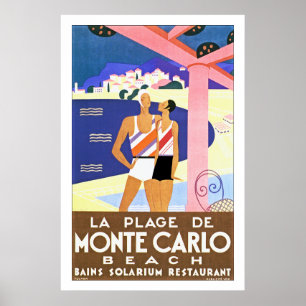 Der Strand von Monte Carlo Poster