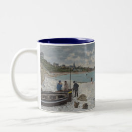 Der Strand von Sainte-Adresse - Claude Monet Zweifarbige Tasse