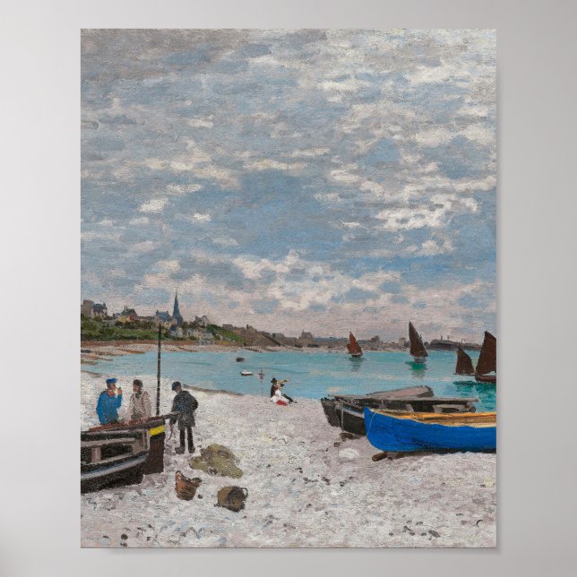 Der Strand von Sainte-Adresse von Claude Monet Poster (Vorne)