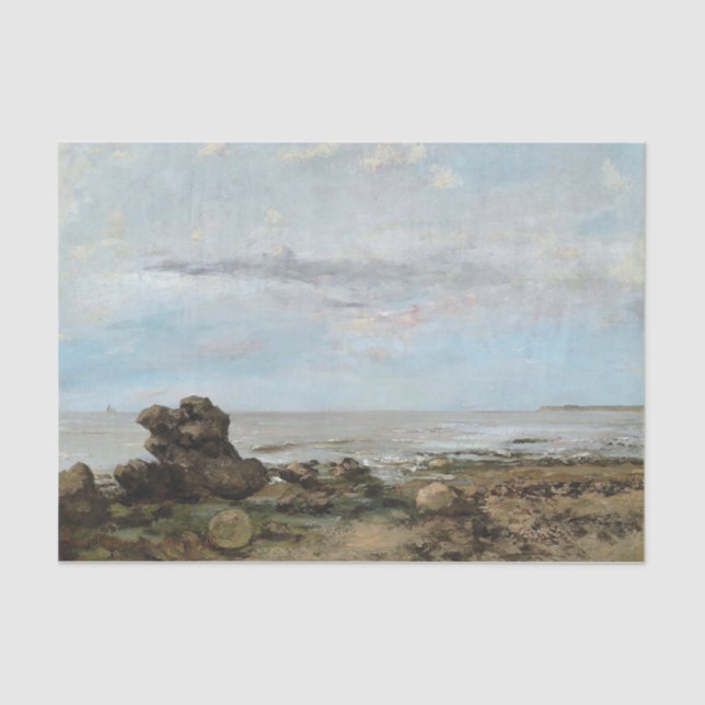 Der Strand von Trouville, Gustave Courbet Seidenpapier (Vorderseite)