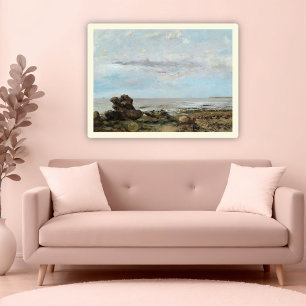 Der Strand von Trouville, Marine Seascape Art Poster