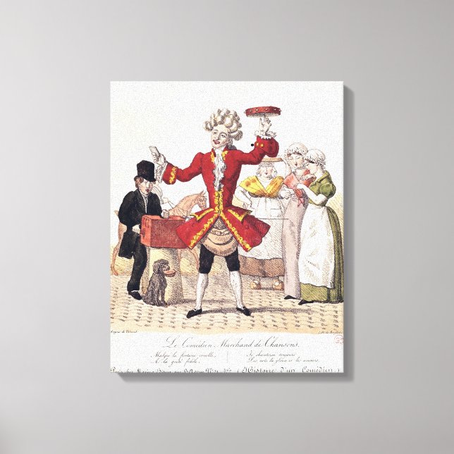 Der Street Singer, graviert von Alois Senefelder Leinwanddruck (Vorderseite)