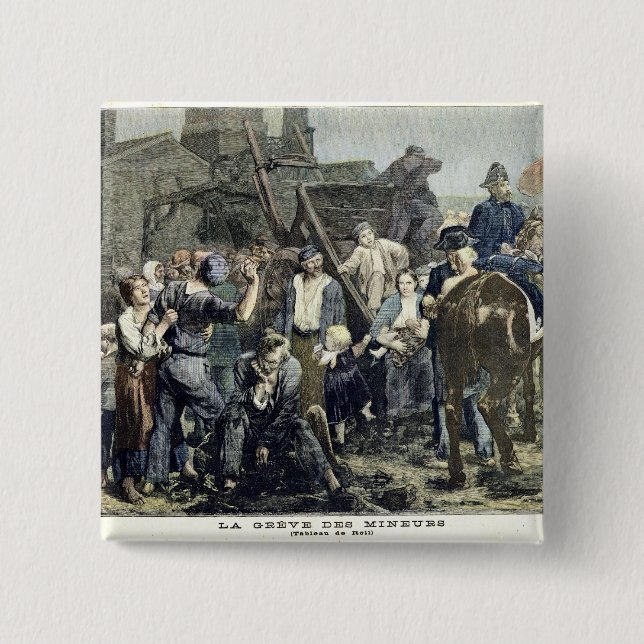 Der Streik des Bergmannes in Carmaux Button (Vorderseite)