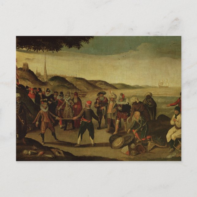 Der Streit um den goldenen Stapel Postkarte (Vorderseite)