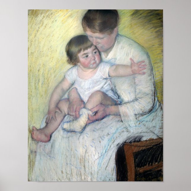 Der Strumpf, Mary Cassatt Poster (Vorne)
