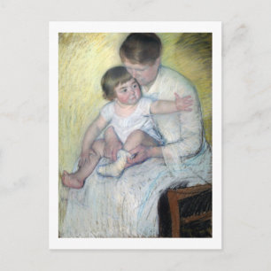 Der Strumpf, Mary Cassatt Postkarte