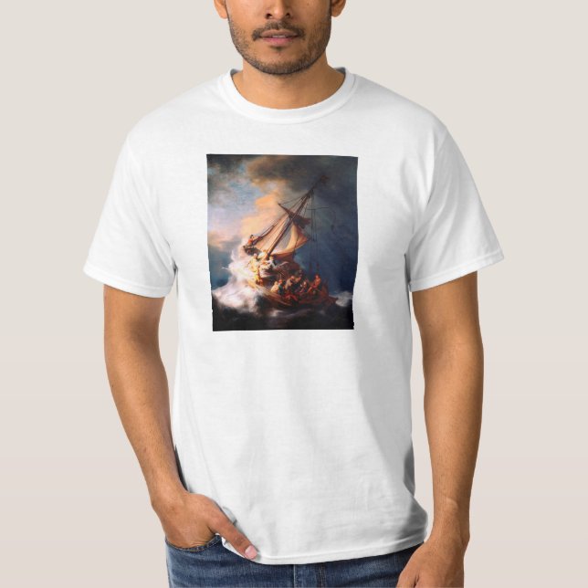 Der Sturm am Meer von Galiläa, der Rembrandt malte T-Shirt (Vorderseite)